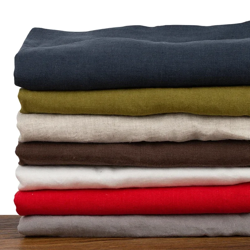 Linen Fabric Natural - Чистая льняная ткань, камень, матовый потертый