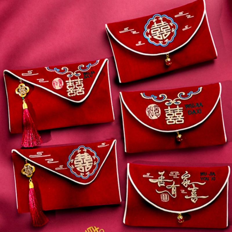 Embroidery Wedding - 1 шт. Новогодний красный конверт с