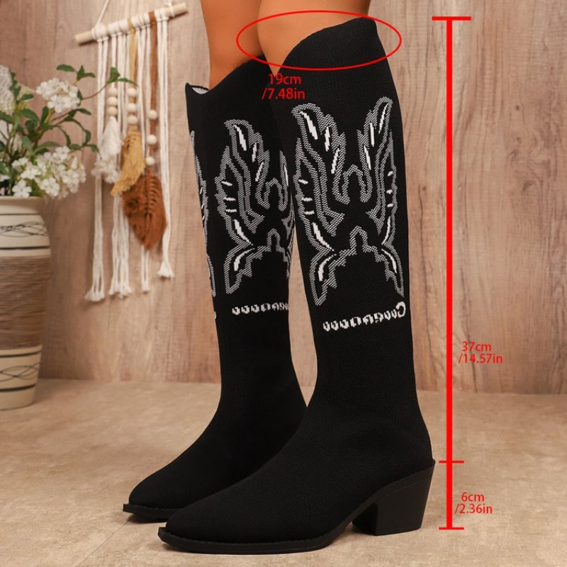 Embroidery Canvas - Новые женские ковбойские сапоги 2026 года