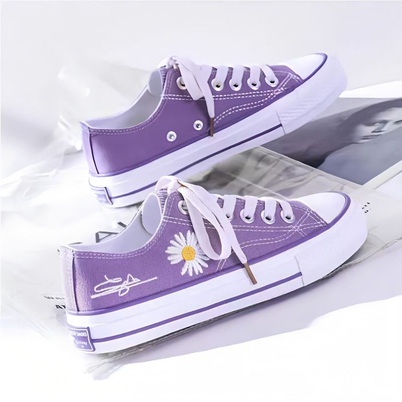 Embroidery Shoes - Женские кеды с вышивкой хризантем, осенние