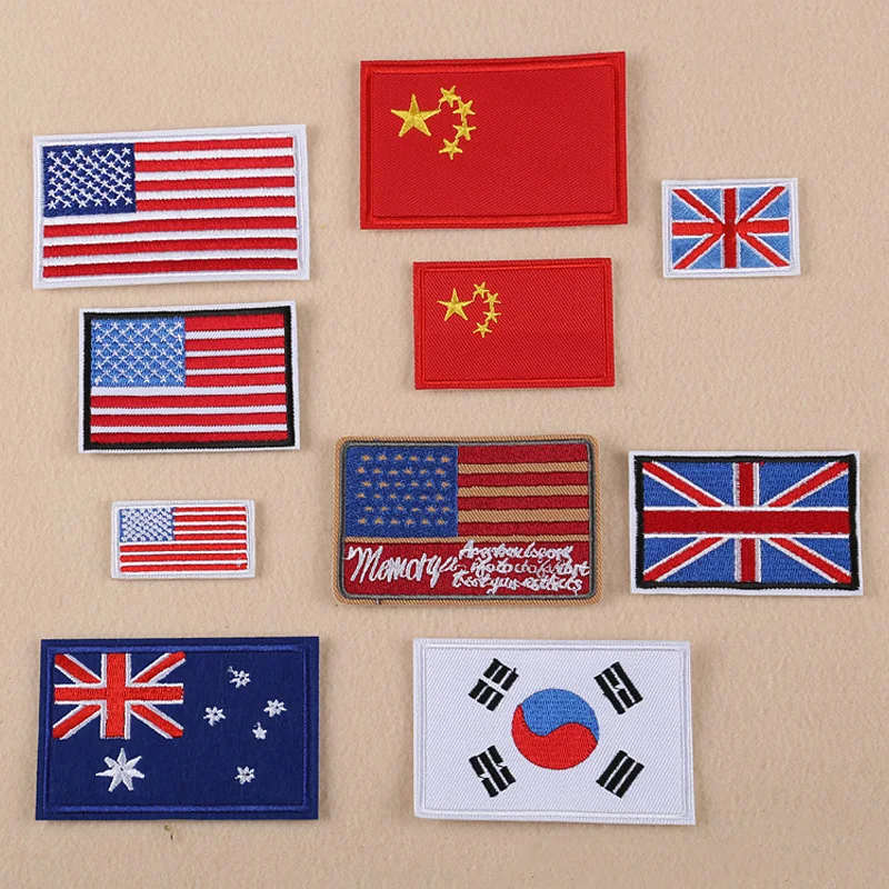 Embroidery Australia - США Австралия Китай Англия флаг вышивка