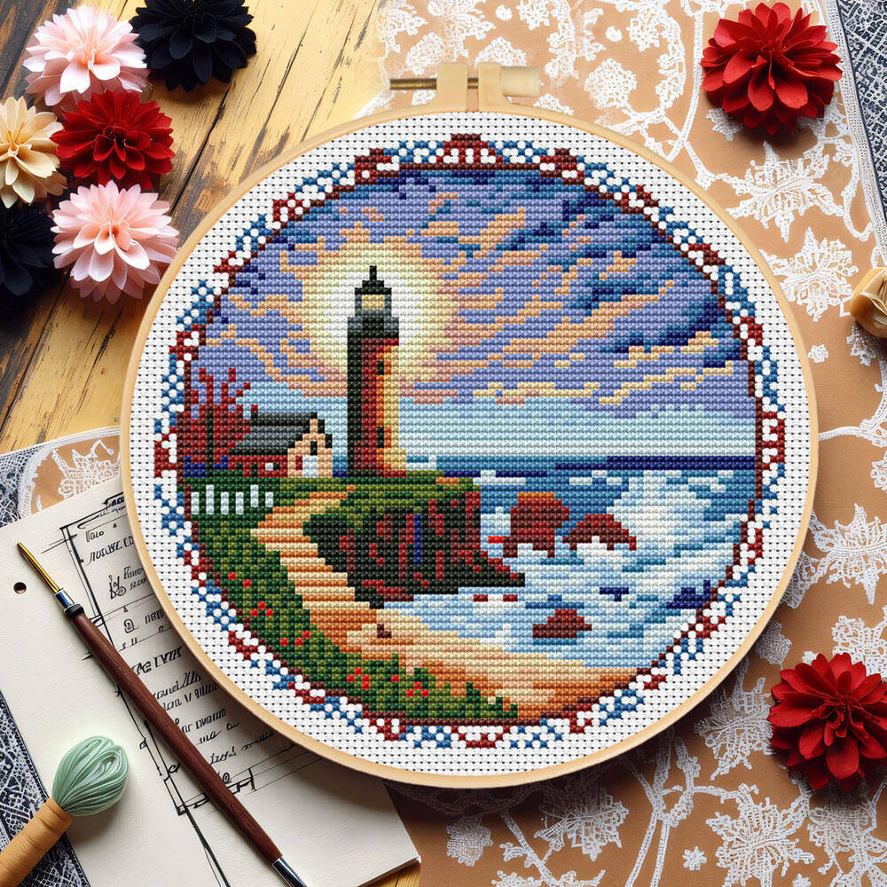 Embroidery Zone - Вышивка крестиком Маяк с обручем Инструменты