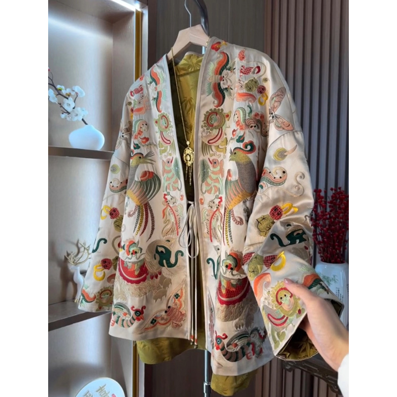 Embroidery Fashion - Новый кардиган-кимоно в китайском стиле, женский