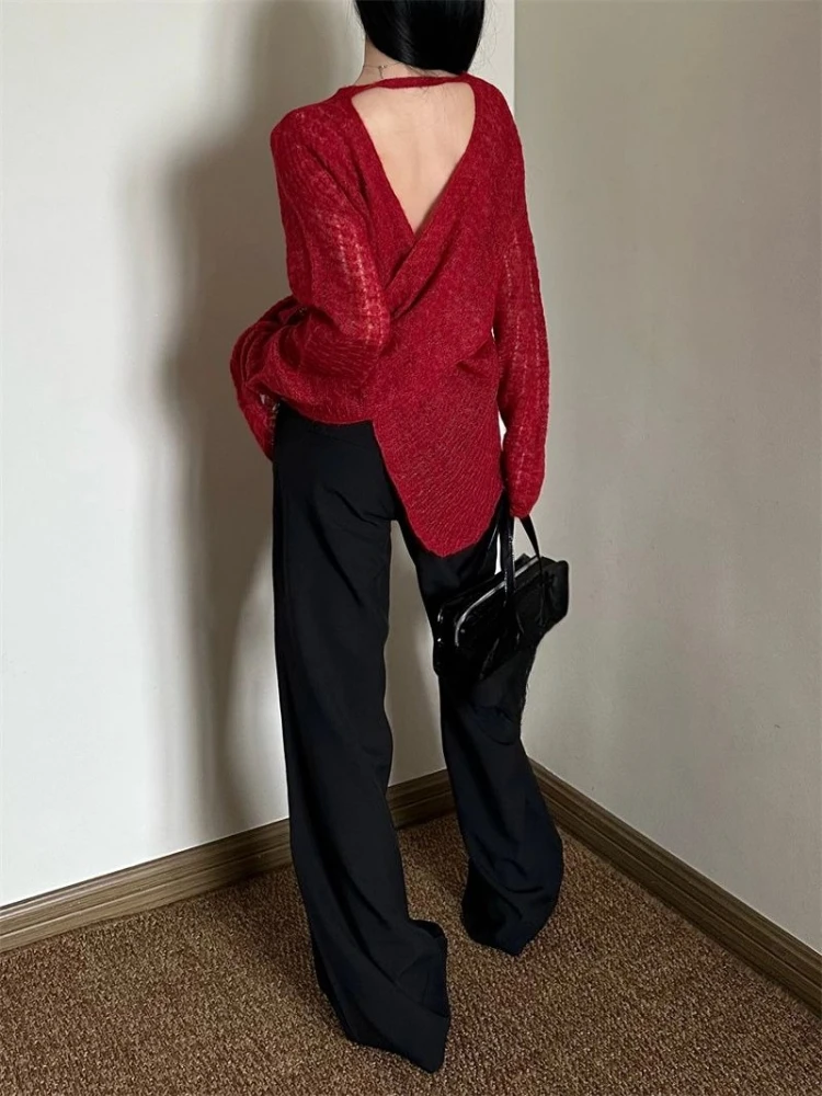 Embroidery Fashion - Прозрачная вязаная женская футболка в стиле