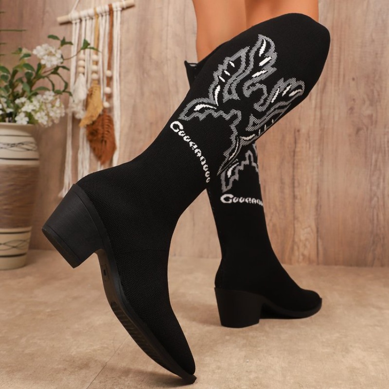 Новые женские ковбойские сапог – обзор и цена Embroidery Canvas