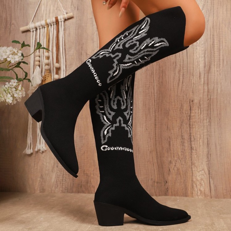 Новые женские ковбойские сапог – обзор и цена Embroidery Canvas