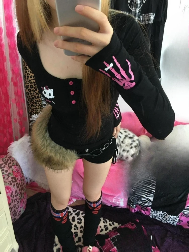 Женская футболка Y2K с винтажн – обзор и цена Embroidery Fashion
