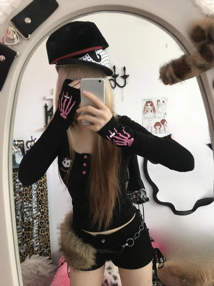 Женская футболка Y2K с винтажн – обзор и цена Embroidery Fashion