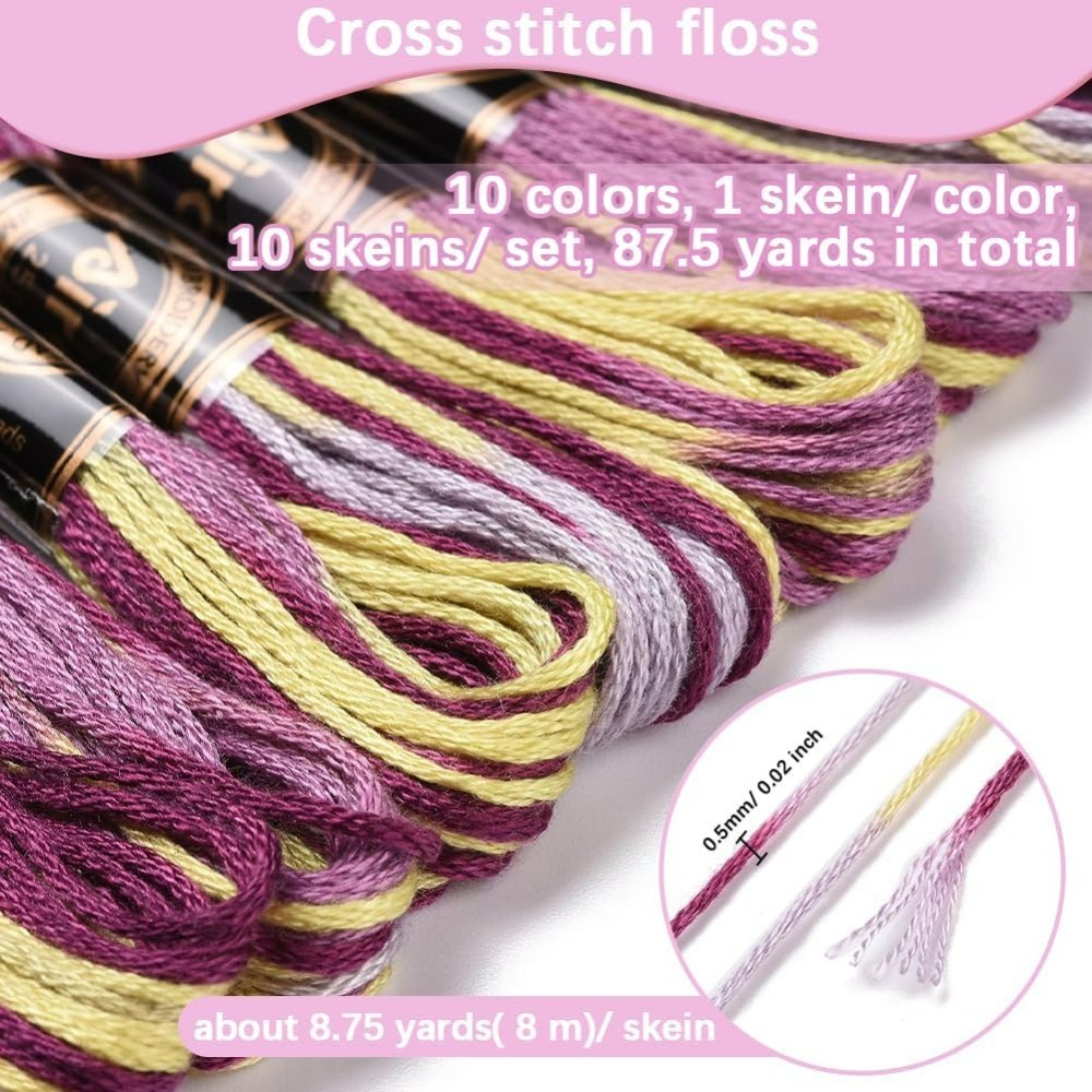 6-прядная фиолетовая разноцвет – обзор и цена Embroidery Thread