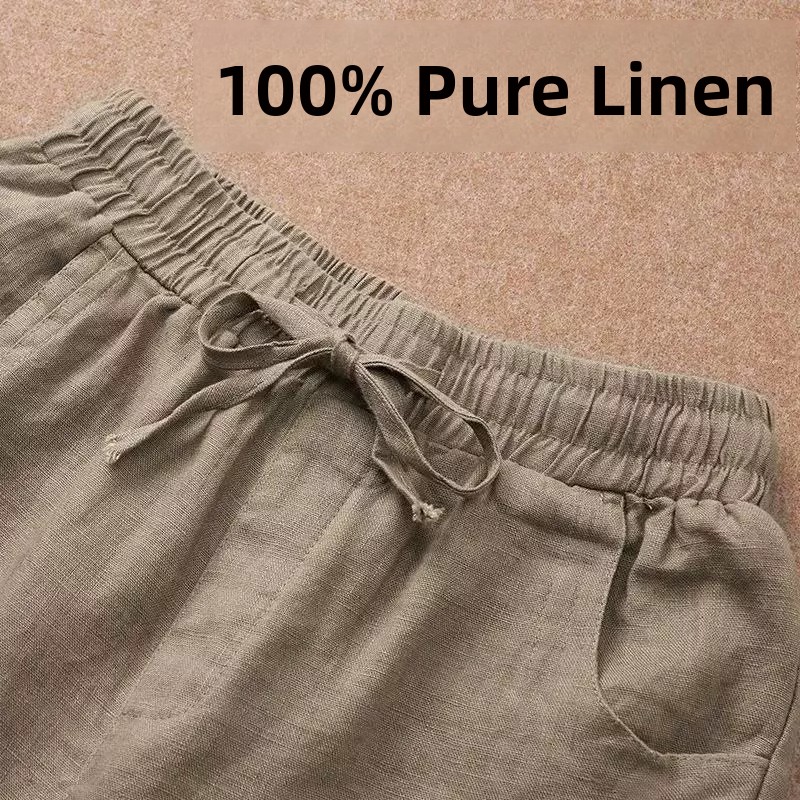 Мужские повседневные брюки из  – обзор и цена Linen Fabric Natural