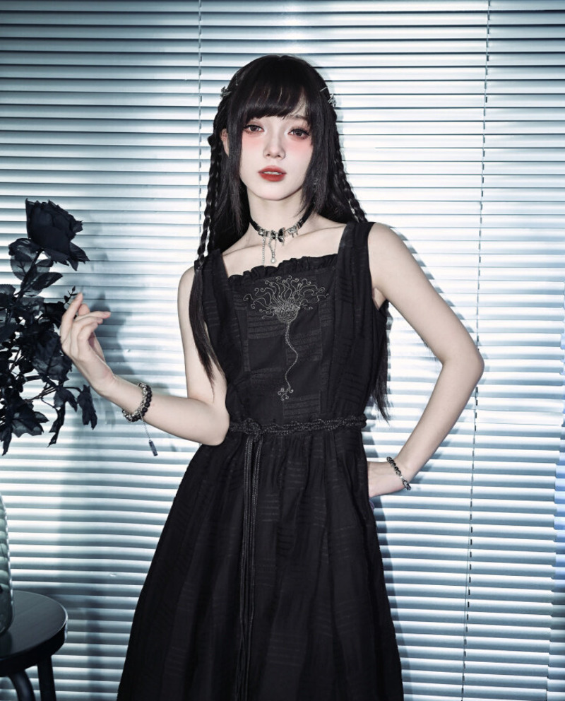 Новое черное двухслойное плать – обзор и цена Embroidery Skirt