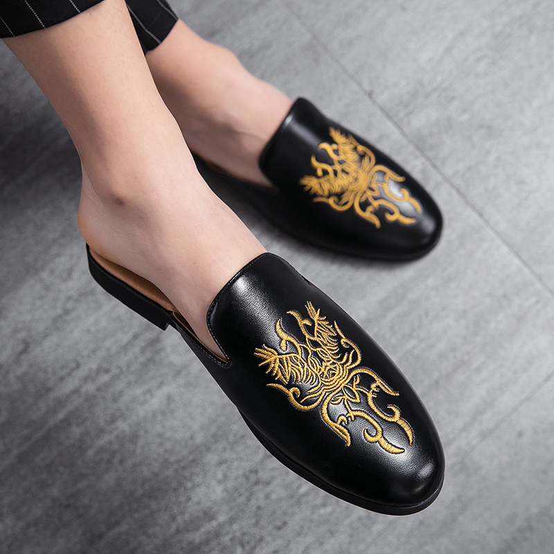 Мужские туфли без задника, кор – обзор и цена Embroidery On Leather