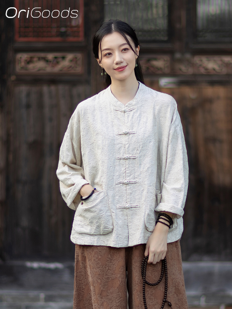 OriGoods JACQUARD тканевая блу – обзор и цена Linen Fabric Natural