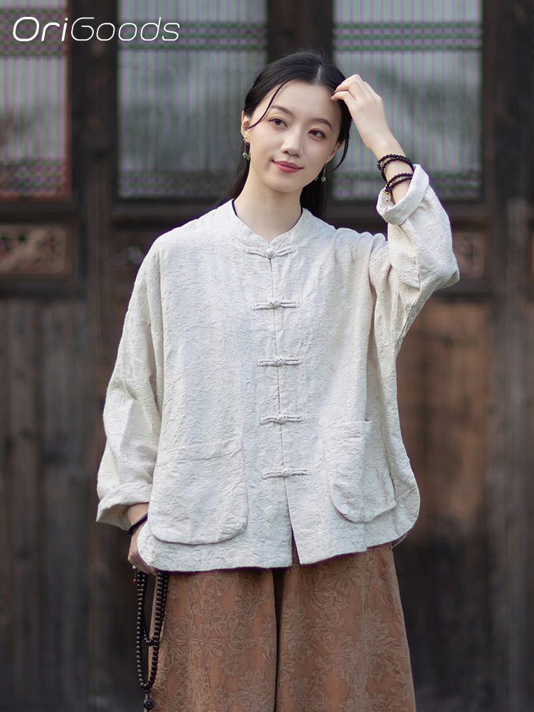 OriGoods JACQUARD тканевая блу – обзор и цена Linen Fabric Natural