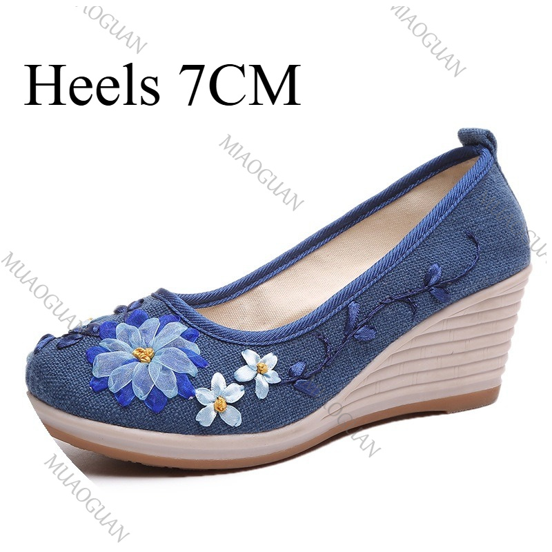 Женские туфли на танкетке с вы – обзор и цена Embroidery Shoes