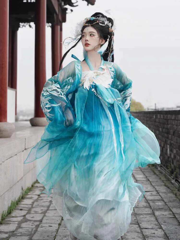 Новый павлин Ханфу, женская мо – обзор и цена Embroidery Skirt