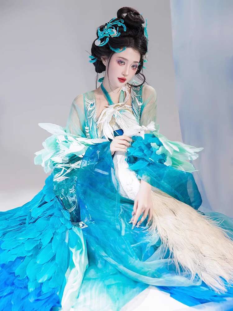 Новый павлин Ханфу, женская мо – обзор и цена Embroidery Skirt